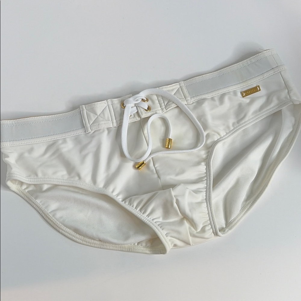 2xist White Men's Swim Trunks with Gold Accents